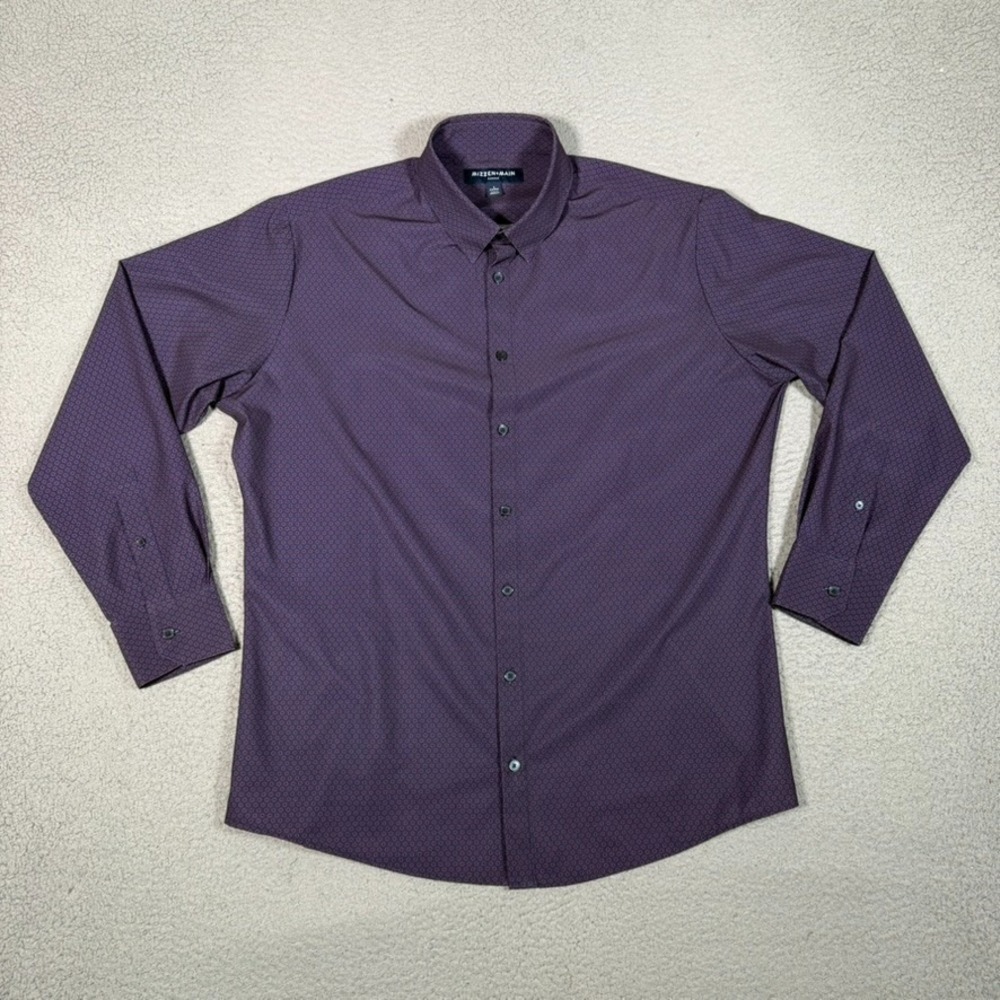 Mizzen+Main Shirt Mens Large Purple Leeward Performance Button Up Preppy Casual